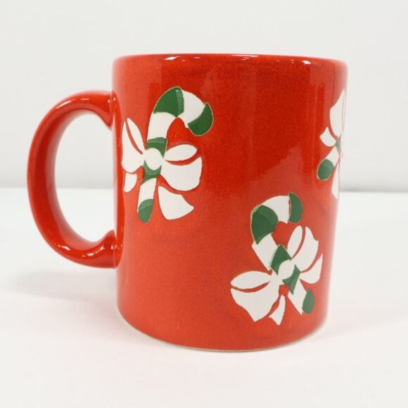 Vintage Waechtersbach Christmas Coffee Mug Tea Cup Candy Cane Red - Picture 2 of 6
